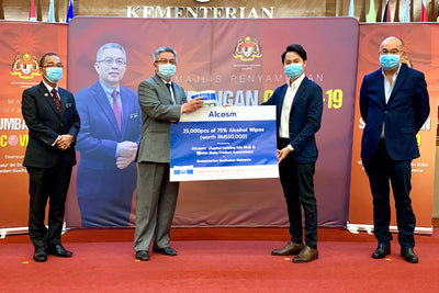 Alcosm Sponsored 25,000 Packs Alcohol Wipes to Malaysia's Ministry of Health