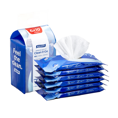 10 wipes (Bundle of 6) - 75% Alcohol Classic Wipes