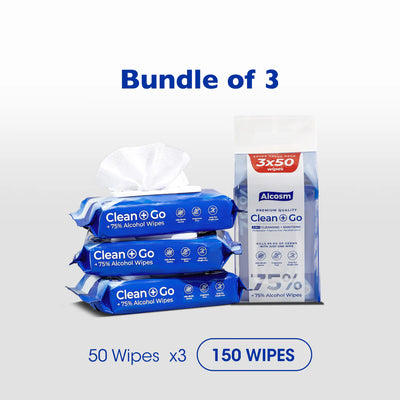 50 wipes (Bundle of 3) - 75% Alcohol Classic Wipes