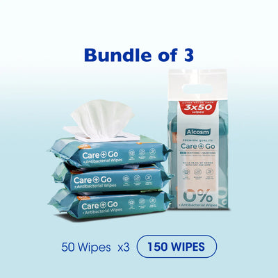50 Wipes (Bundle of 3) - Antibacterial Classic Wipes