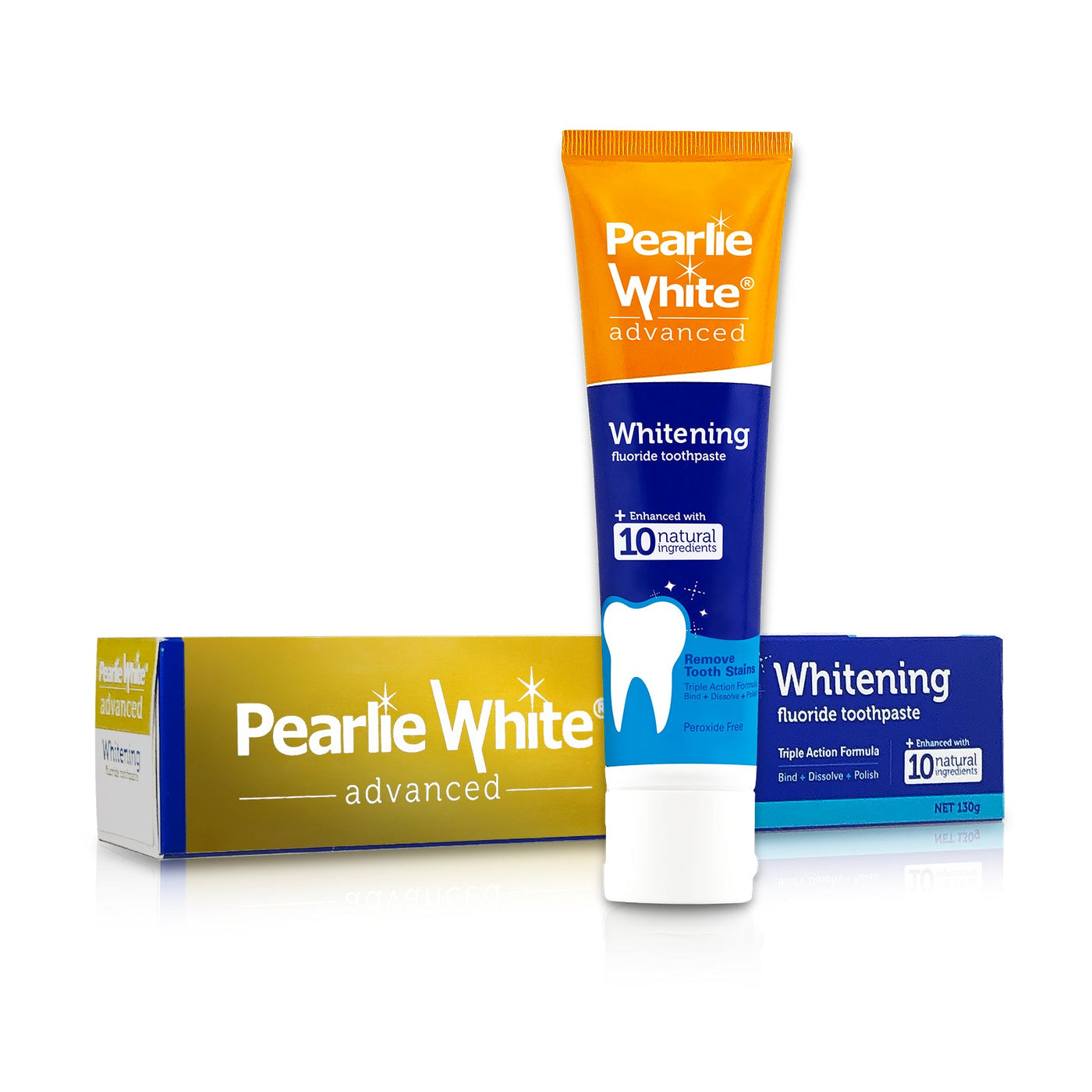 Pearlie White Advanced Whitening Fluoride Toothpaste 130g